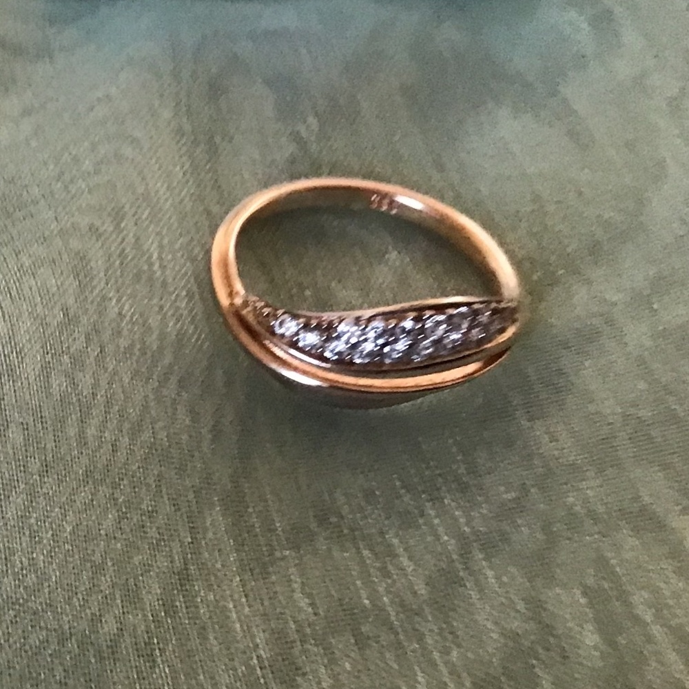 Sterling Silver with Gold Plating and Stones (Cubic Zirconia)